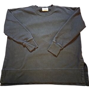 Kersh Womens Black Crewneck Sweater With Side Splits 23 in P2P